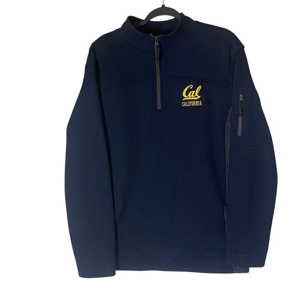 Colosseum Cal Berkeley Golden Bears 1/4 Zip Pullover Jacket Navy Large
